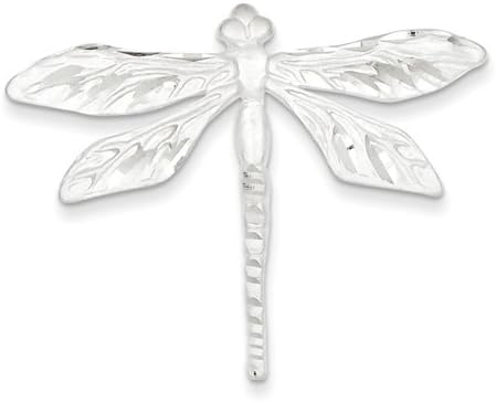 925 Sterling Silver Finish Diamond-cut Dragon Fly Pin 36mmx45mm