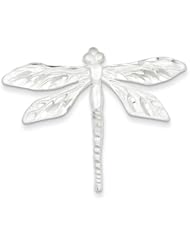 Sterling Silver Satin Finish Diamond Cut Dragon Fly Pin
