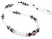 January Red Garnet Swarovski Crystal Birthstone Beaded Necklaces in Sterling Silver with White Pearls.