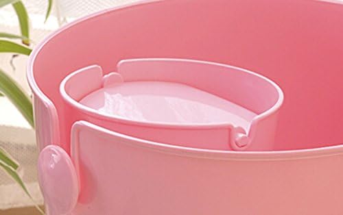 Colorful Desktop Trash Creative Fashion Home Office Wastebasket Trash Barrels(include a Large and a Small) (Pink)