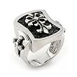 Hematite Stingray Cross Ring