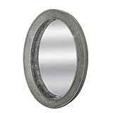 Wood and Metal Antique Style Oval Mirror