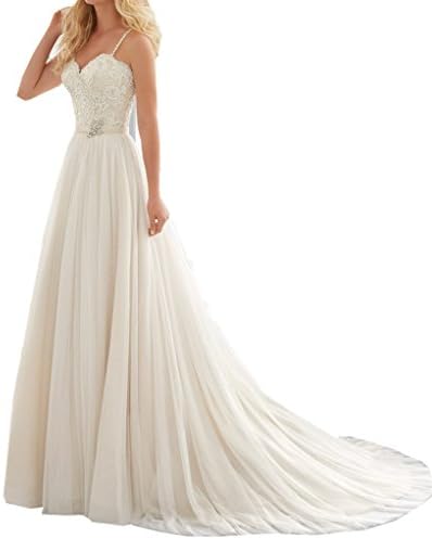 Tianzifang Women's Sweetheart Soft Organza Pleats Lace Bride Wedding Dress Size 16 Ivory