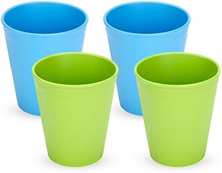 Green Eats Tumblers Drinking Cups, 4 Pack, Blue/Green