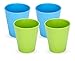 Green Eats Tumblers Drinking Cups, 4 Pack, Blue/Green