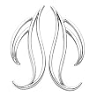 14K White Gold Freeform Earring