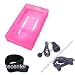 (4 in 1 Combo) Silicone Skin Case for Microsoft Zune + Armband + Car Charger + Travel Charger for Microsoft Zune (Hot Pink)