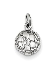 14k White Gold Soccer Ball Charm