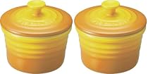 Le Creuset ラムカン(S・フタ付)2個入 ディジョンイエロー 910026-00-70