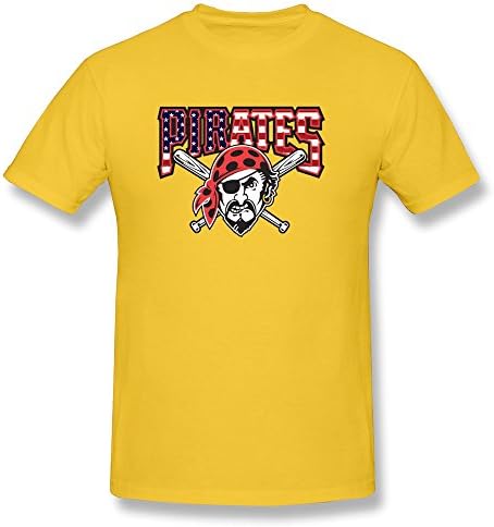 RIDA MLB Pittsburgh Pirates LOGO 2015 T-shirts For Men Large Yellow