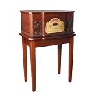 Electrohome EANOS501 3-in-1 Vintage Classic Turntable Real Wood Stereo System with AM/FM Radio, CD & Full Size Record Player & Electrohome Nostalgia 500 Series Stand