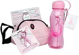 Lifeline Breast Cancer Awareness Waist Pack And Pedometer With 18 Oz Water Bottle And Key Chain Combo (Pink)