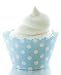 Sky Blue Polka Dots Cupcake Wrappers - Set of 12 - Cup Cake Essentials Include Polkadot Liners