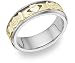 Celtic Claddagh Wedding Band Ring - 14K Two-Tone Gold