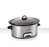 Crock-Pot SCCPVP600-S 6-Quart Smart-Pot Oval Slow Cooker, Stainless Steel