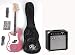 SX BG1K 3/4 LH BGMY Pink Left Handed Bass Guitar Package w/BA1565 AMP and Instructional DVD
