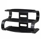 Curved Designer Black Ash Wooden TV Stand Unit & Black Glass