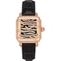 Deco Safari Tiger Diamond Rose Gold Plated Espresso Alligator