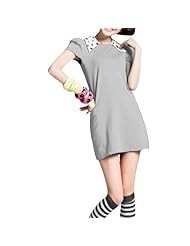 Summer Cotton/Polyester Bubble Dress Stretchy Square Neck Mini Dress 