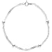 Sterling Silver Singapore with 4mm Bead Stations Chain Anklet, 9"