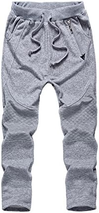 LYBD Big Boys' Athletic Pants with Adjustable Waist Black 10-11Y