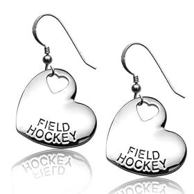 Field Hockey Sport Heart Earrings by