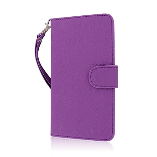 Empire MPERO Flex Flip Wallet Case for HTC One Max T6 - Retail Packaging - Purple/White