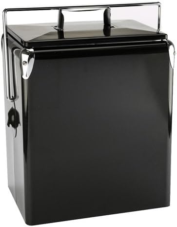 Kinlife 12 Quart Retro Style Picnic Cooler, (Black)