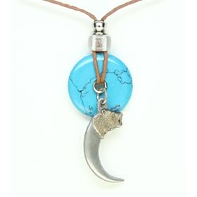 Earth Reflections Diamond Cut Pendant Necklace - Bear Head Claw