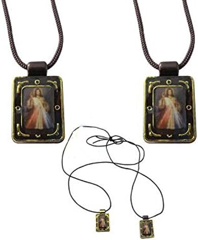 Catholic & Religious Women or Mens Divine Mercy Scapular, This Traditional Scapular Is Colorful, Durable and Very Affordable. Each Scapular Features a Guadalupe Badge Scapular Image Inside a Plastic Casing for Protection.