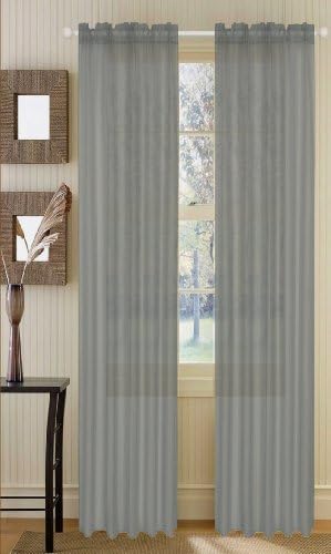 Asbury Elegant Voile Sheer Panel - 54"x84" (Silver Gray) by Asbury