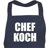  : Schürze CHEFKOCH navy, Kochschürze, Latzschürze, Grillschürze, Küchenschürze