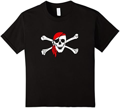 Kids Pirate T-Shirt Jolly Roger Shirt Summer Kid Clothes Children 4 Black