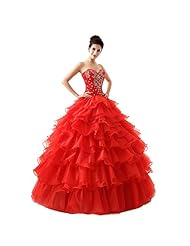  Sweetheart  Lace-Up Crystal  Ball Gown Quinceanera Dress  with a Brush/Sweep Train  With Ruffles