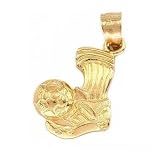 14K Gold Soccer Ball & Shoe Charm Sports Jewelry 17mm
