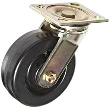 E.R. Wagner Plate Caster, Swivel, Phenolic Wheel, Roller Bearing, 1200 lbs Capacity, 6" Wheel Dia, 2" Wheel Width, 7-1/2" Mount Height
