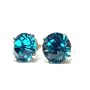 925 Sterling Silver Stud Earrings set with Blue Zircon Swarovski Crystal Stones. Gift Box. Made in England. Beautiful jewellery for very special people.