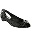 Stuart Weitzman black patent 'Chit Chat' buckle flats