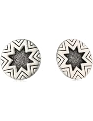 House of Harlow 1960 Silver Engraved Sunburst Stud Earrings