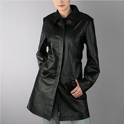 BGSD Women's Leather Walking Coat - Misses, Petite, Plus
