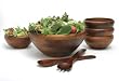 Lipper Dark Cherry Finished 7-Piece Salad Set with Large  Bowl, 4 Small Bowls and Servers