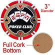Set of 3 ESPNR Poker Club Ceramic Coasters with Cork Bottoms