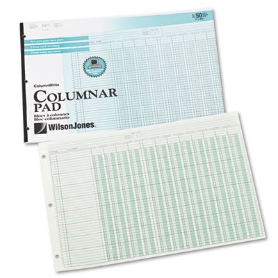 Wilson Jones ColumnWrite Columnar Pad, 11 x 16.38 Inch, Ruled 1