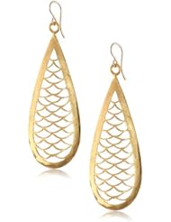 Devon Leigh Carved Yellow Gold-Plated Bronze Teardrop Earrings