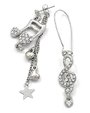 Silvertone Clear Rhinestones Music Theme Dangle Earrings Fashion Jewelry 41hl7blcfvL. SL160 Silvertone Clear Rhinestones Music Theme Dangle Earrings Fashion Jewelry