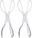 Long Clear Plastic Salad Tongs, 11 Inches Long (2 pack)