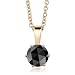 14k Rose Gold 6-Prong Rose Cut Natural Black Spinel Necklace, 0.85 cttw, Certificate of Authenticity
