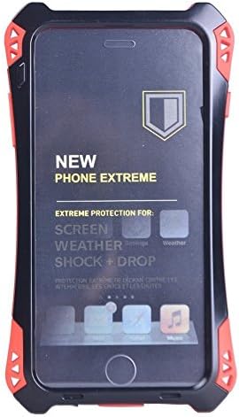 PhoneProof Touch ID Water Resistant Shockproof Dirtproof Snowproof Armor Case Cover For iPhone 6 Plus 5.5" (Black Red)