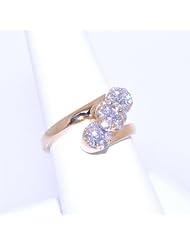 14K White Gold Diamond Tri Flower Ring