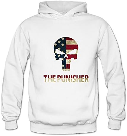 IHoo Women The Punisher No Sweat Sweatshirt Hoody White L
